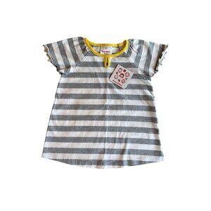 NWT 100/ 4 US Hanna Andersson Gray White Striped Shirt
